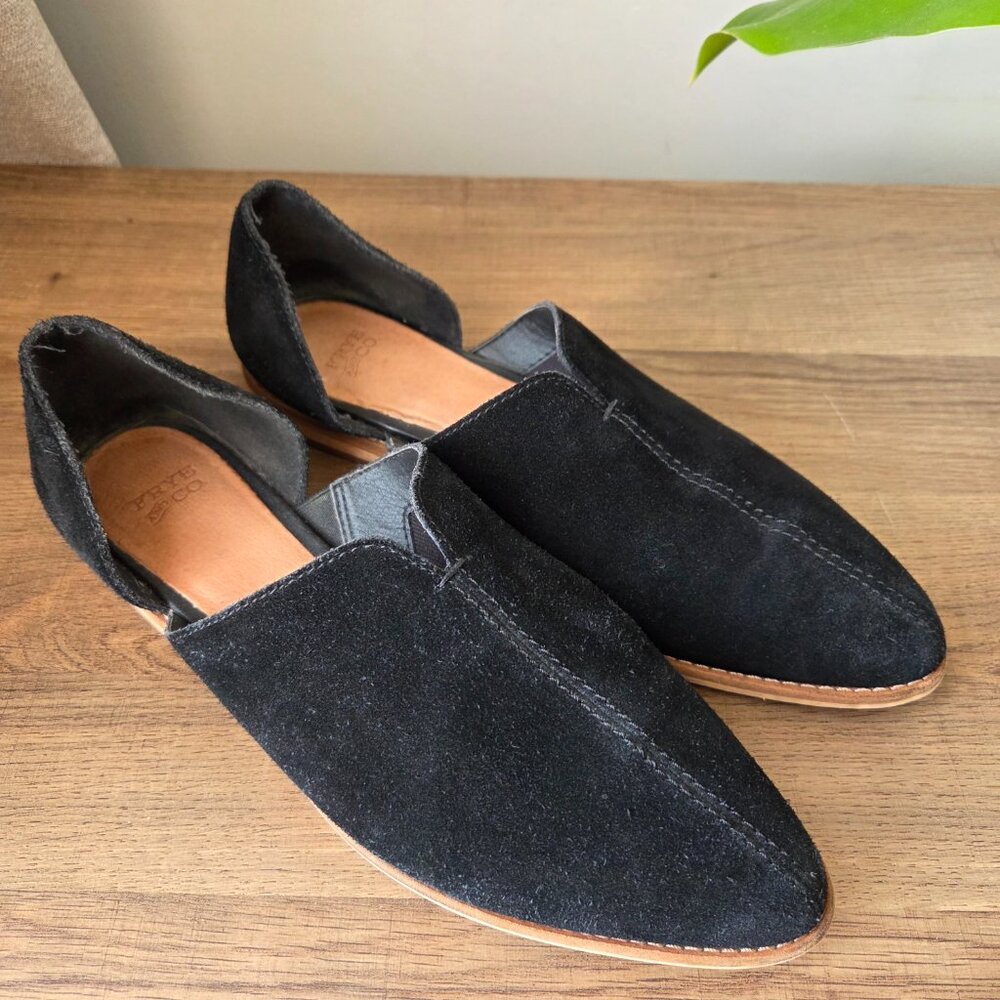 EUC FRYE AND CO. D’ORSAY Black Suede Women's Slip-On Loafers